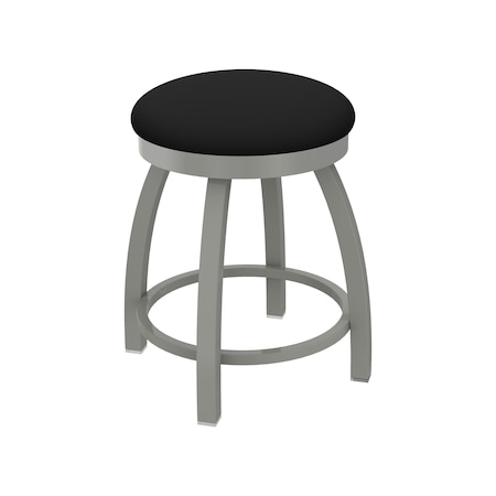 Holland Bar Stool Co 18" Swivel Vanity Stool, Nickel Finish, Black Vinyl Seat 80218ANBlkVinyl